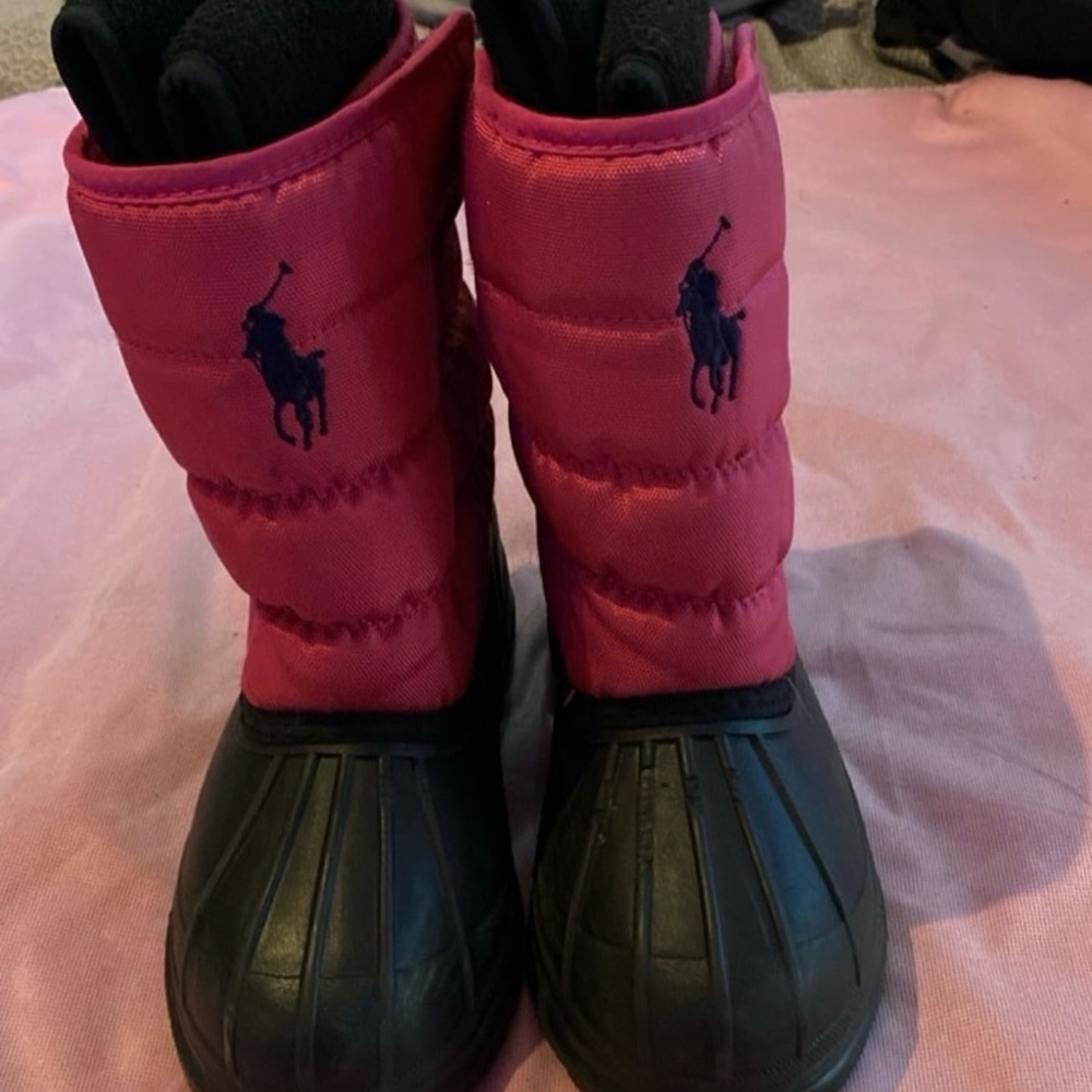 Ralph Lauren Pink and Black Snow Boots